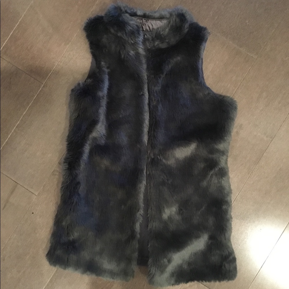 Gray Soft Fur Vest for Teens